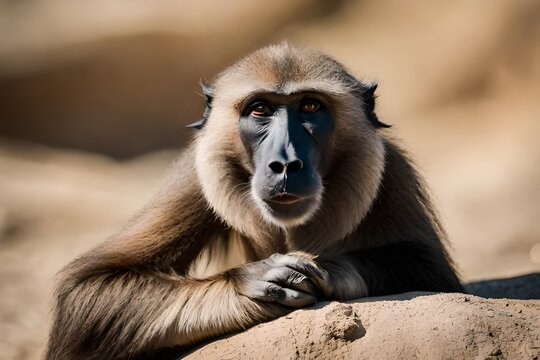 portrait of a baboon generated Ai 