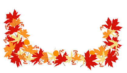 Autumn leaves frame, PNG transparent background