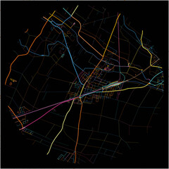Colorful Map of Ganserndorf, Lower Austria with all major and minor roads.