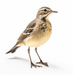 American pipit bird isolated on white.