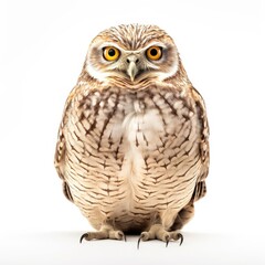 Fototapeta premium Burrowing owl bird isolated on white.