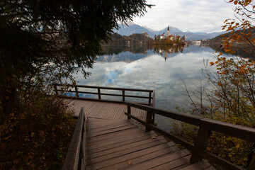 Lake Bled  Reflections in the Julian Alps, European Alps Bled, Radovljica Slovenia