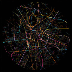 Colorful Map of Bourg-en-Bresse, Ain with all major and minor roads.