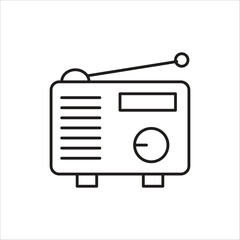 radio vector line icon template