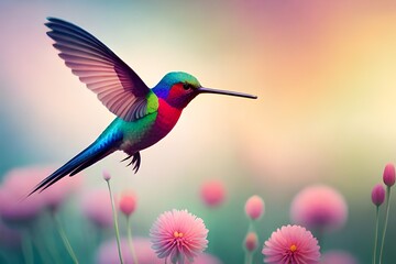 hummingbird on a branch AI Generated 