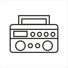 radio vector line icon template