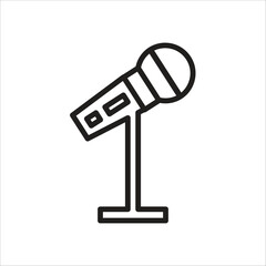mic vector line icon template