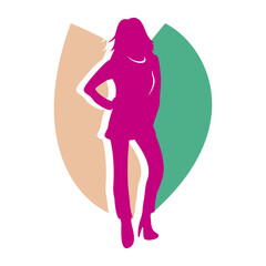 woman fashion mascot logo template