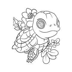 learn coloring for kids, turtle image