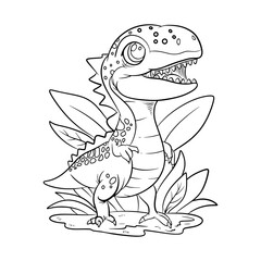 learn coloring for kids, dinosaurs image