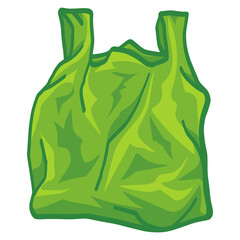 Green Plastic Bag Illustration Polyethylene Drawing Art