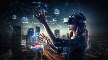 Virtual reality (VR) or augmented reality (AR) applications in various industries, demonstrating the transformative power of digital innovation