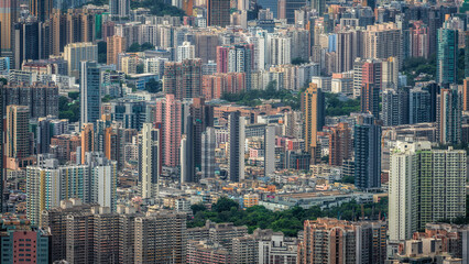 Aerial view on metropolis daytime
