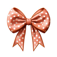Polka dot bow tie. Clipart illustration created with Generative Ai technology