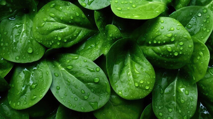 Top of view Fresh spinach leaves