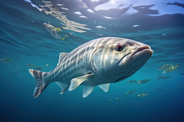 Mbuna fish swimming in the open ocean