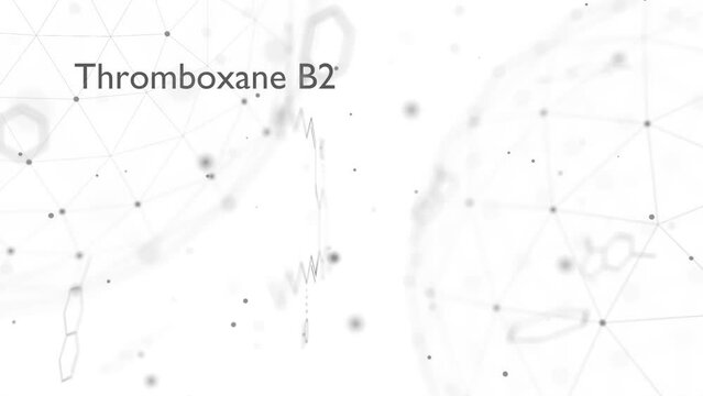 Thromboxane B2 biomolecule molecular formula. Skeletal molecule structure