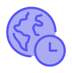 World Time (Flat) - Time Management Icons