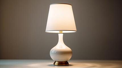 Bedside table lamp in modern contemporary style isolated on white background. Idea for interior design. Generative Ai
