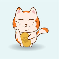 kawaii cat vector design suitable for t-shirt, logo, mug, sticker, etc.  Eps 10