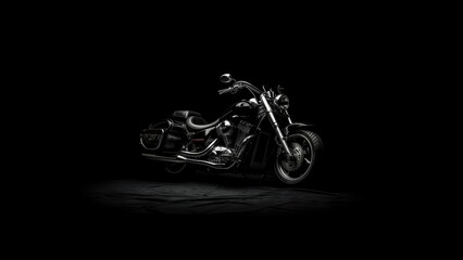 Motorcycle on dark background