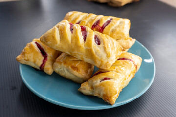 Puff pastry jam tarts.food concept. dessert. bakery.