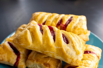 Puff pastry jam tarts.food concept. dessert. bakery.