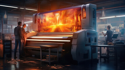 A big digital inkjet printing machine