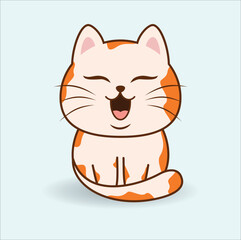 kawaii cat vector design suitable for t-shirt, logo, mug, sticker, etc.  Eps 10