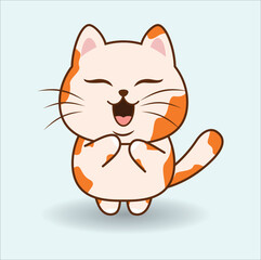 kawaii cat vector design suitable for t-shirt, logo, mug, sticker, etc.  Eps 10