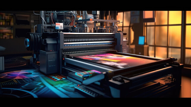 A big digital inkjet printing machine