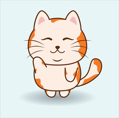 kawaii cat vector design suitable for t-shirt, logo, mug, sticker, etc.  Eps 10