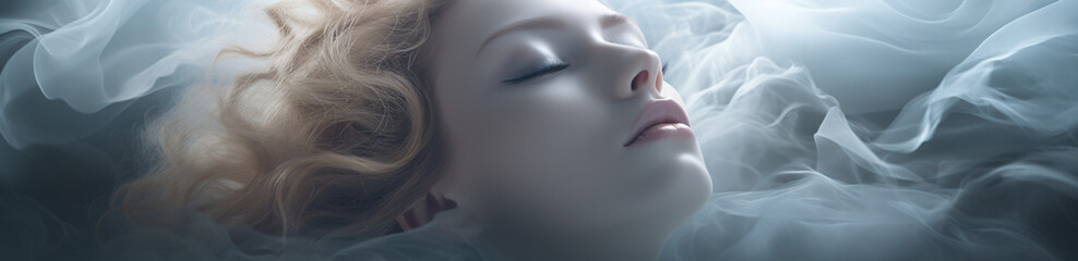 Dreamy image of professional model female face