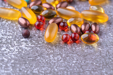 Variety of medicines and drugs.Medicine and healthcare concept.