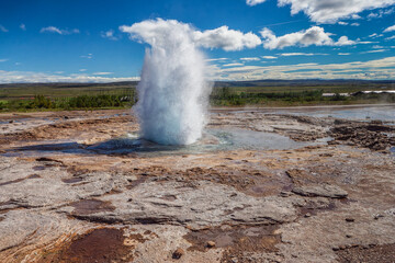 Eruption of Strokkur geyser, Iceland