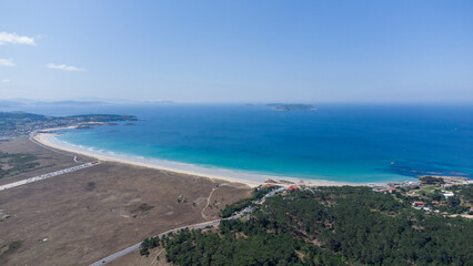 Fototapeta premium Impresionante bahía de la praia de Gures en Galicia