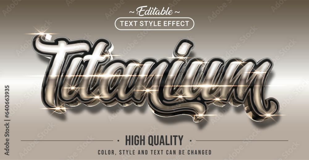 Poster Editable text style effect - Titanium text style theme.