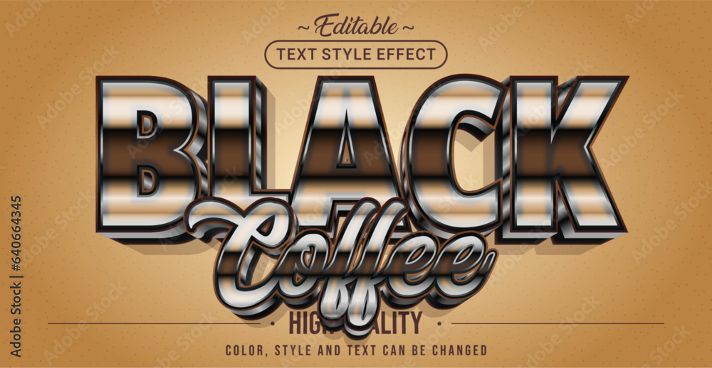 Poster Editable text style effect - Black Coffee text style theme.