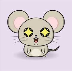 kawaii mouse vector design suitable for t-shirt, logo, mug, sticker, etc.  Eps 10
