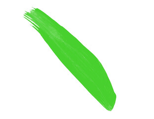 Beautiful green paint line brush isolated on white for art paint