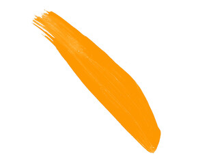 Beautiful yellow paint line brush isolated on white for art paint