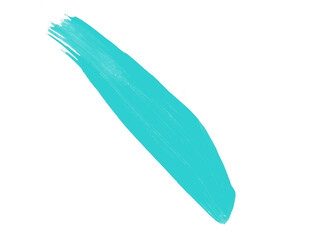 Beautiful turquoise paint line brush isolated on white for art paint