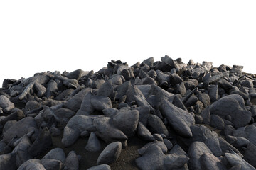 Digital png photo of pile of rocks on transparent background