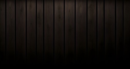 Black Wooden Plank Background. Illuminated Black Wood Backdrop