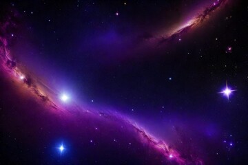 Fototapeta premium a multiversal universe where you can see the cosmos bounding, purple, stars, starry, galaxy, multiverse, colorful, night, starry - AI Generative