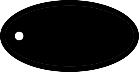 Digital png illustration of black badge with copy space on transparent background