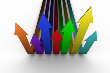 Digital png illustration of colourful arrows on transparent background