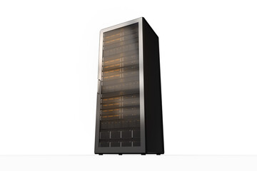Digital png illustration of black server on transparent background