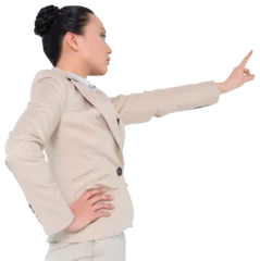 Photo sur Plexiglas Lieux asiatiques Digital png photo of angry asian businesswoman pointing on transparent background