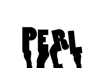 Digital png silhouette illustration of hands holding perl text on transparent background